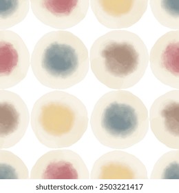 Círculos abstractos de acuarela. Patrón sin fisuras. Diseño de superficie simple
