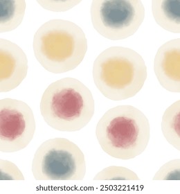 Círculos abstractos de acuarela. Patrón sin fisuras. Diseño de superficie simple
