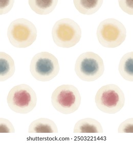 Aquarell abstrakte Kreise. Nahtloses Muster. Einfaches Oberflächendesign
