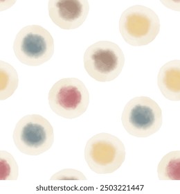 Watercolor abstract circles. Seamless pattern. Simple surface design
