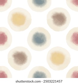 Aquarell abstrakte Kreise. Nahtloses Muster. Einfaches Oberflächendesign
