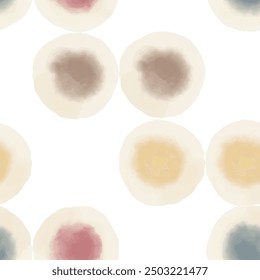 Watercolor abstract circles. Seamless pattern. Simple surface design
