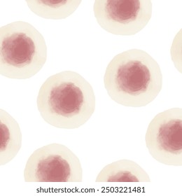 Watercolor abstract circles. Seamless pattern. Simple surface design
