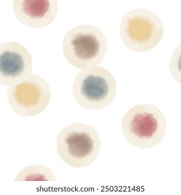 Círculos abstractos de acuarela. Patrón sin fisuras. Diseño de superficie simple
