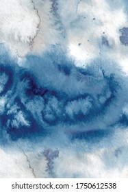 Watercolor abstract classic blue, background, hand drawn watercolour  texture Vector illustration