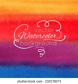 Watercolor abstract colorful background. Vector illustration