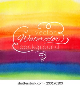 Watercolor abstract colorful background. Vector illustration