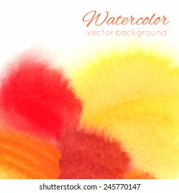 Watercolor abstract colorful textured background. Vector illustration