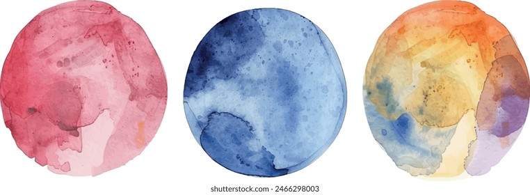 	
Watercolor abstract colorfull circles for design