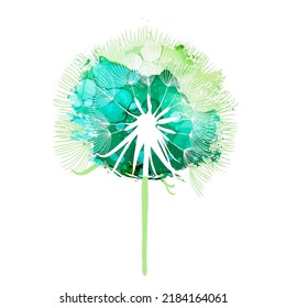 Watercolor abstract dandelion object. Vector illustration