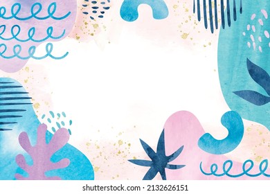 Watercolor Abstract Doodle Background, Abstract Art Background Vector