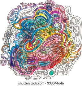 Watercolor abstract Doodle vector