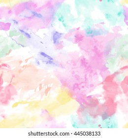 Watercolor abstract expressionism illustration on the white background. style of drip painting. Vector seamless pattern