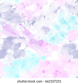 Watercolor abstract expressionism illustration on the white background. style of drip painting. Vector seamless pattern