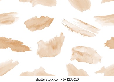 Watercolor abstract expressionism illustration on the white background. style of drip painting. Vector seamless pattern