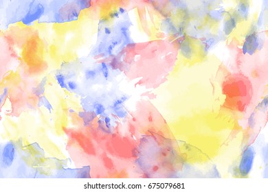 Watercolor abstract expressionism illustration on the white background. Vector seamless pattern