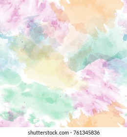 Watercolor abstract expressionism illustration on the white background. style of drip painting. Vector seamless pattern