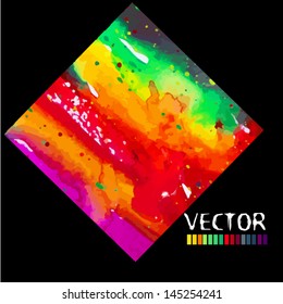 Watercolor abstract falling square