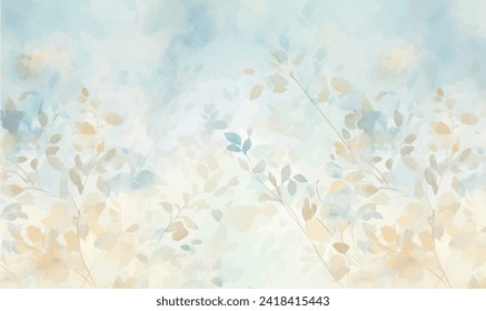 watercolor abstract floral leaves pastel background	