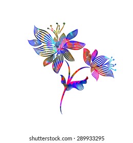 watercolor abstract flower. Vector