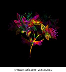 watercolor abstract flower. Vector