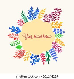 Watercolor abstract flower vector background with a place for your text