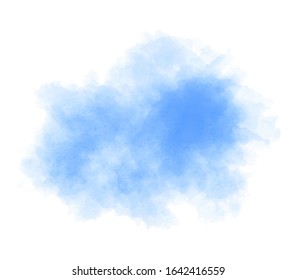 Watercolor abstract grunge paper texture vector stain element, design. Blue colour hand drawn smudges illustration, card, wallpaper