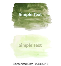 Watercolor abstract hand painted background. Green  spot. Background for banner, card, poster