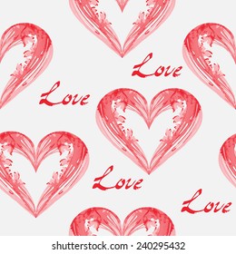 watercolor abstract heart seamless pattern. illustration for romantic design. Happy Valentine's Day by watercolor