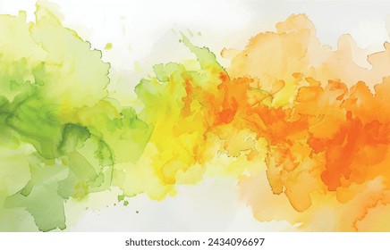 Aquarell Abstrakt isolierter Hintergrund Gelb, Limette und Orange Farben	
