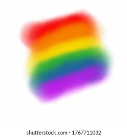 Watercolor abstract LGBT flag on white background. Vector illustration.