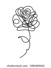 Watercolor abstract line drawing, isolated on white background. Vector
