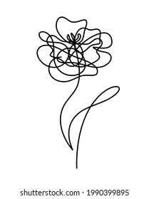 Watercolor abstract line drawing, isolated on white background. Vector