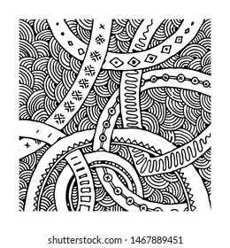 Watercolor abstract lined background. Modern doodle pattern for wallpapers, prints, pattern fills, web pages backgrounds, designs, surface textures.