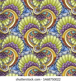 Watercolor abstract lined seamless background. Modern doodle pattern for wallpapers, prints, pattern fills, web pages backgrounds, designs, surface textures.