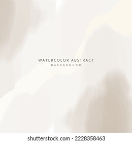 Subfondo vectorial neutro abstracto de acuarela de color beige marrón pálido