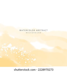 Watercolor abstract neutral vector background in pastel yellow white color