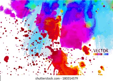 Watercolor abstract paint stains. Vector 