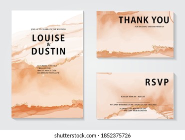 Watercolor Abstract painting, trendy alcohol ink background for wallpapers, posters, cards, invitations, websites. Marble grunge beige painting. wedding invitation template in vector