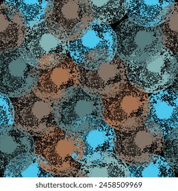 Motif abstrait à l'aquarelle avec éléments  créatifs éparpillés sur fond gris clair.  Des cercles dessinés à la main rétro. 
