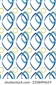 Abstraktes Wassermuster Blätter und Kreise. Nahtloses Muster in Vektorgrafik. Geeignet für den Druck, die Überzüge und die Hintergründe.