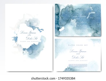 Watercolor abstract pattern texture navy blue paper print background template vector design