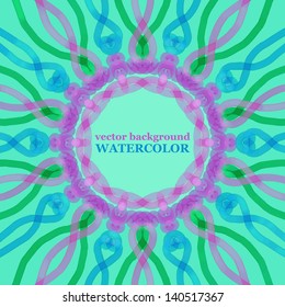 Watercolor abstract ribbon wreath.