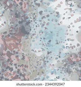 Watercolor abstract sea marble seamless pattern with hand painted round shapes, stains, circles, blobs. Illustration for artistic design