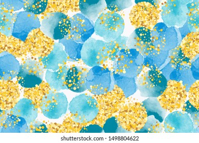 Watercolor abstract seamless pattern with circles