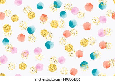 Watercolor abstract seamless pattern with circles