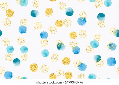Watercolor abstract seamless pattern with circles