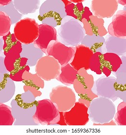 Watercolor abstract seamless pattern with circles