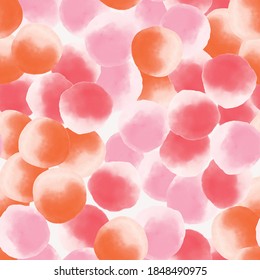 Watercolor abstract seamless pattern with circles