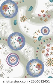 Watercolor Abstract  seamless pattern flower design for fashion textiles, graphics, background